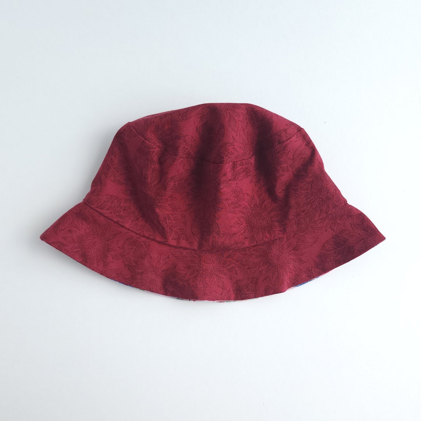Francie Bucket Hat | Lightweight Reversible | Vintage Garden + Crimson Sunflowers