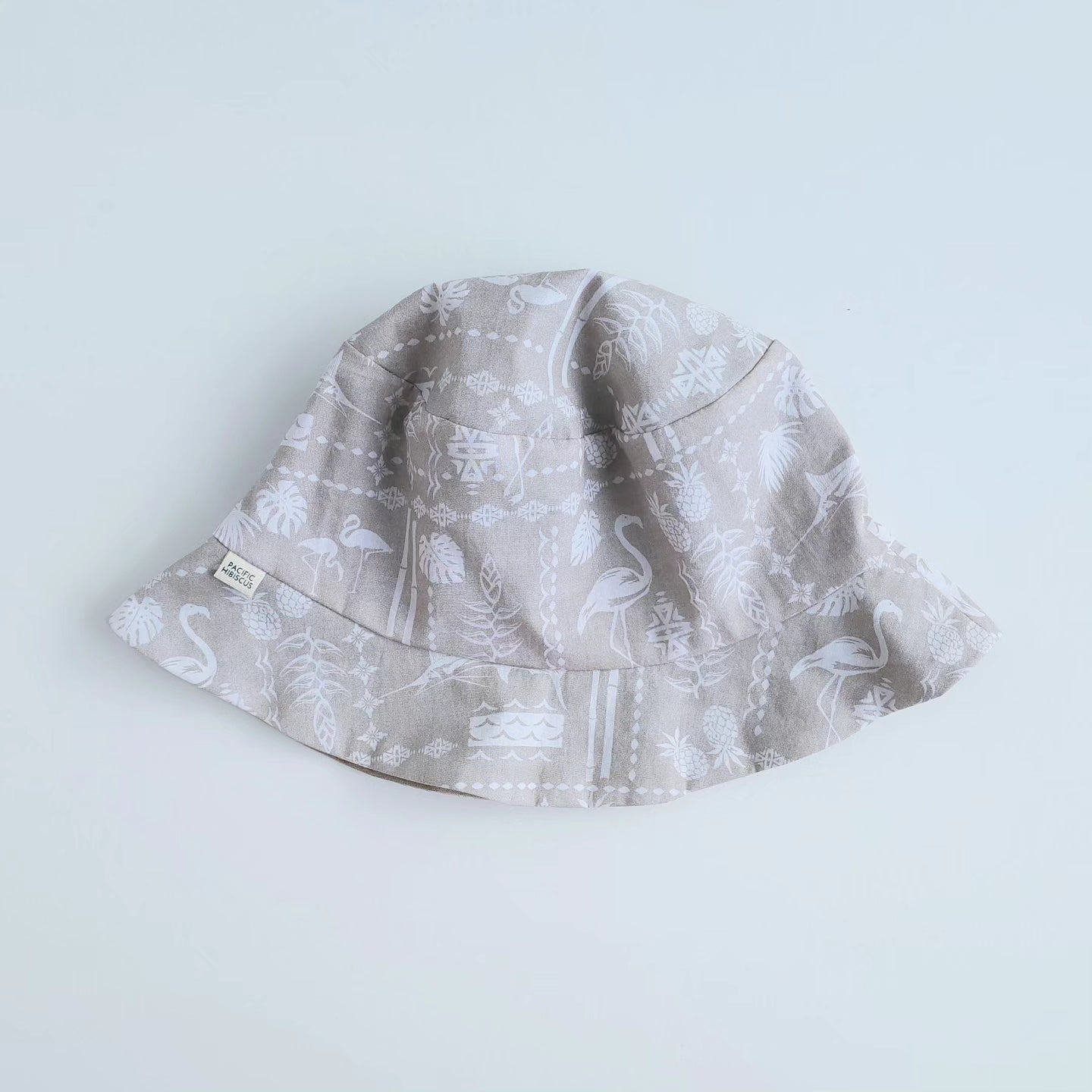 Francie Bucket Hat | Lightweight Reversible | Flamingos + Beige