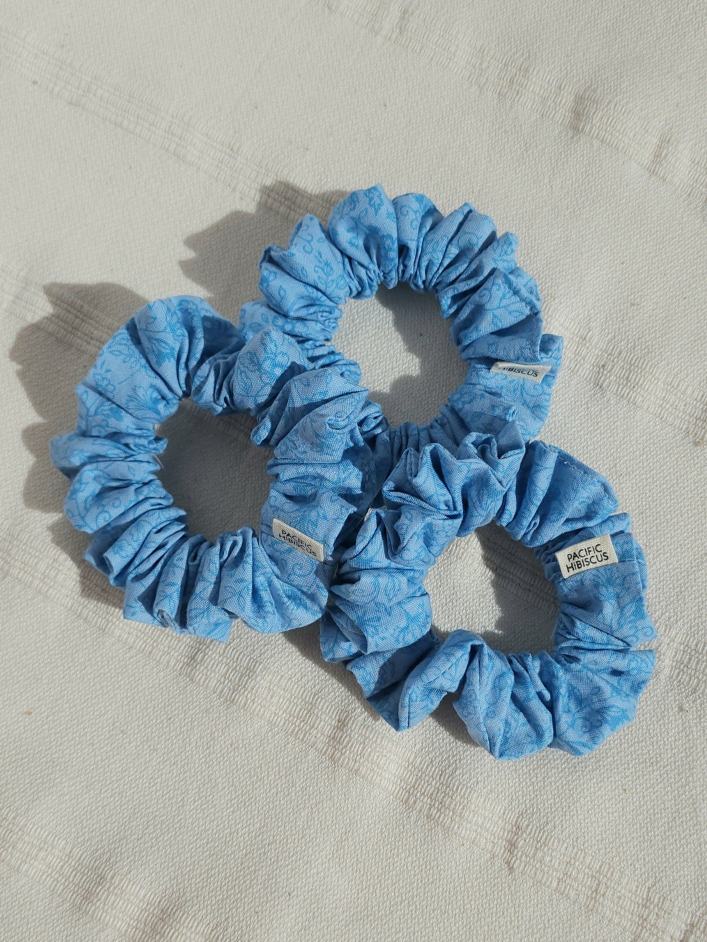 Cotton Scrunchie | Baby Blue Floral