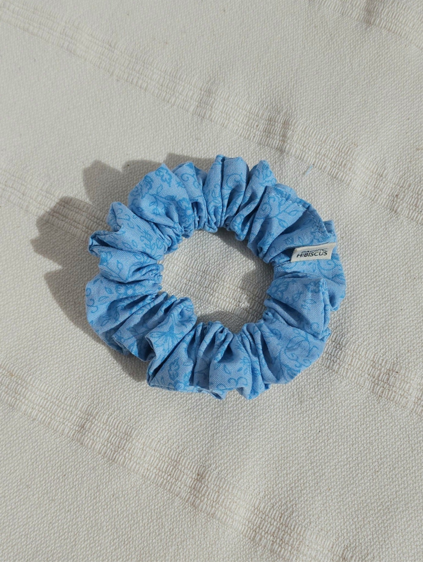 Cotton Scrunchie | Baby Blue Floral